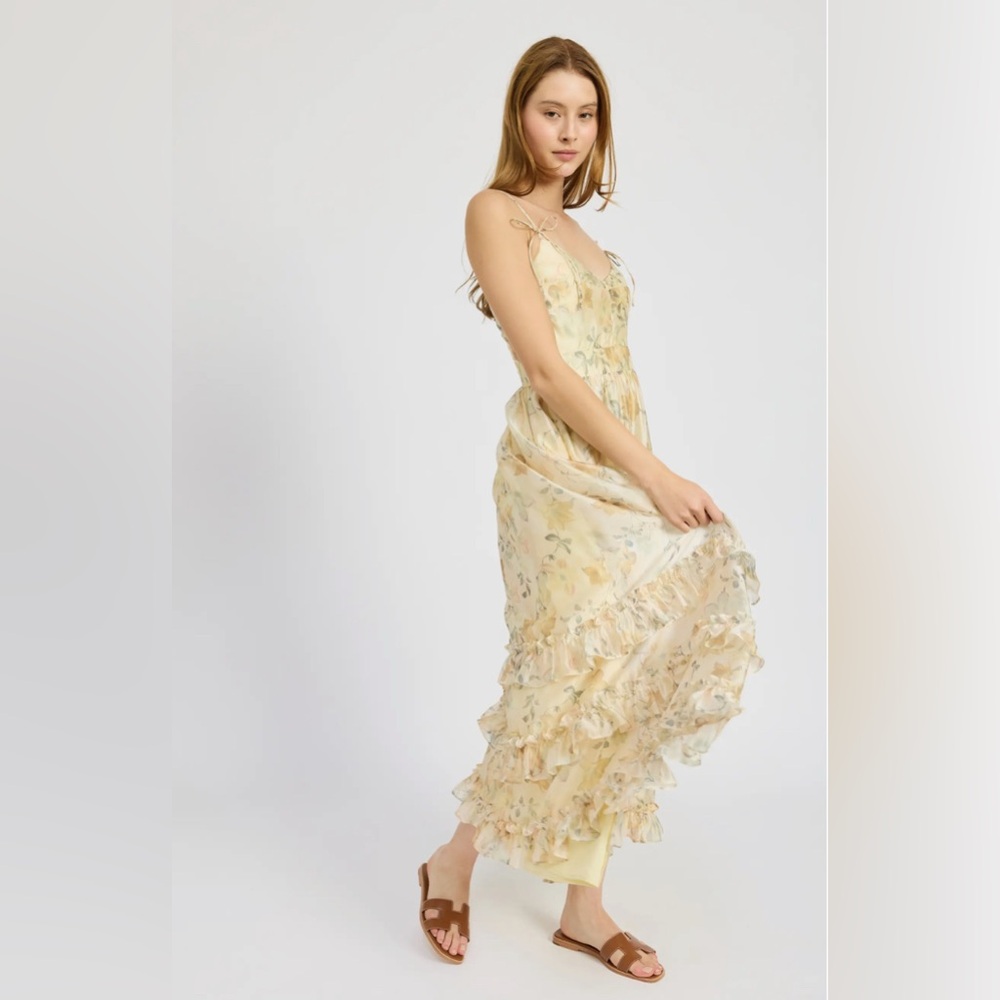 En Saison Elliot Floral Tiered Organza Dress NWT